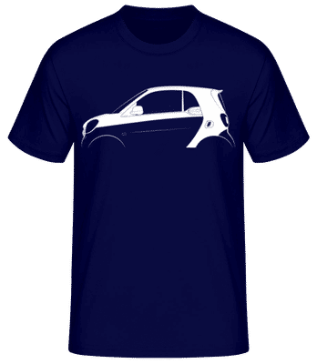 'Smart Fortwo (C453)' Silhouette - Men's Basic T-Shirt - Navy - Front