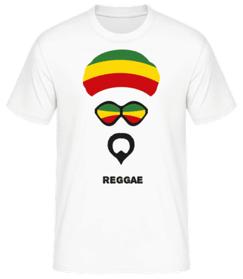 Reggae Face - Männer Basic T-Shirt - Weiß - Vorne
