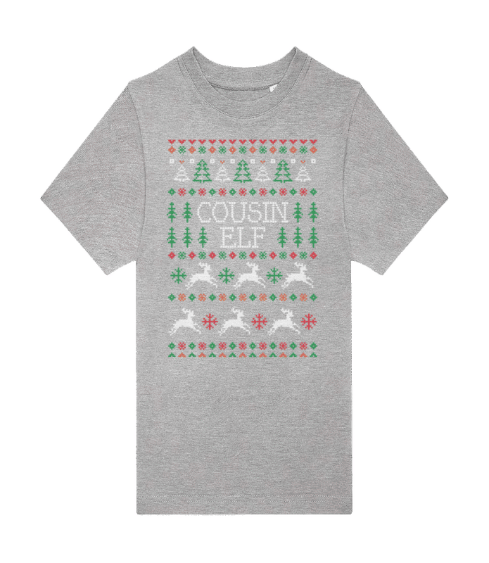 Vista previa: Cousin Elf - Camiseta hombre B&C - Gris moteado - delante