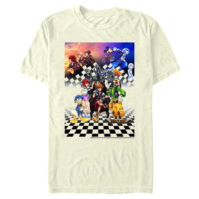 Disney - Kingdom Hearts - Skupina Group Checkers - Pánské Tričko - Krémová - Napřed