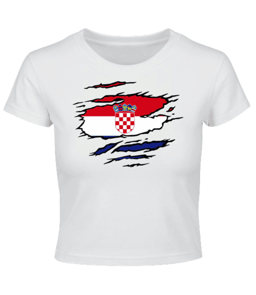 Aperçu: Drapeau mûré Croatie - Crop top - Blanc - Devant