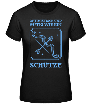 Sternzeichen Schütze Gütig - Frauen Basic T-Shirt - Schwarz - Vorne