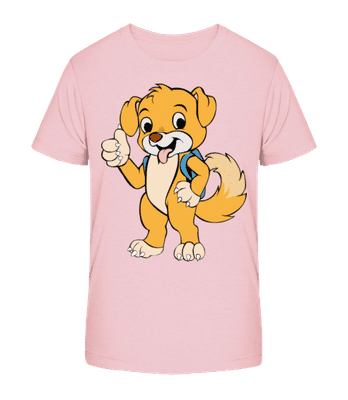 Cute Dog sa sáčkom - Detské bio tričko Stanley Stella 2.0 - Ružová - Predné