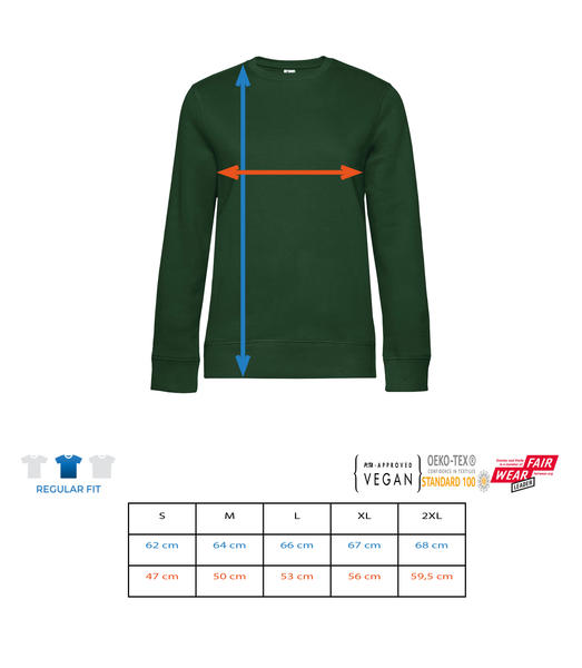 Aperçu: Sweat-shirt standard pour femme - Tableau des tailles