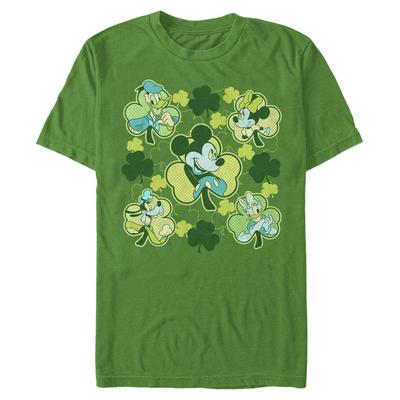 Disney Classics - Ratón Miguelito Miguelín - Skupina Mickey Friends Clovers - Hombres Camiseta - Verde irlandés - delante