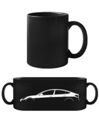 'Tesla Model 3' Silhouette - Black Mug - Black - Front
