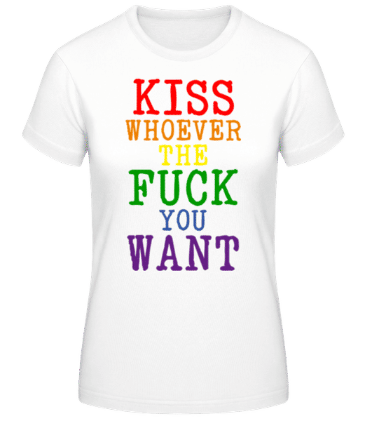 Aperçu: LGBTQ Kiss Whoever The Fuck You Want - T-shirt standard Femme - Blanc - Devant