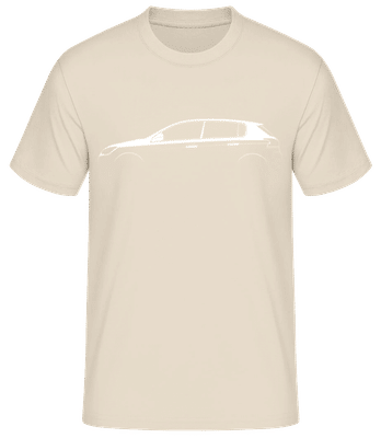 'Peugeot 308 GTi' Silhouette - Männer Basic T-Shirt - Creme - Vorne