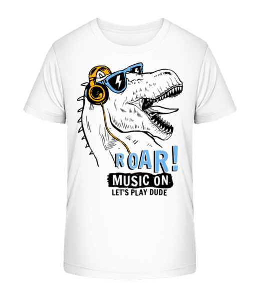 Aperçu: Music On Dino - T-shirt bio Enfant Stanley Stella 2.0 - Blanc - Devant