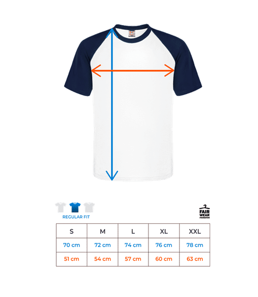 Aperçu: Brooklyn Baseball - Männer Baseball T-Shirt - Größentabelle