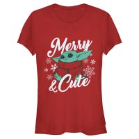 Star Wars - The Mandalorian - The Child Merry and Cute - Weihnachten - Frauen T-Shirt - Rot - Vorne
