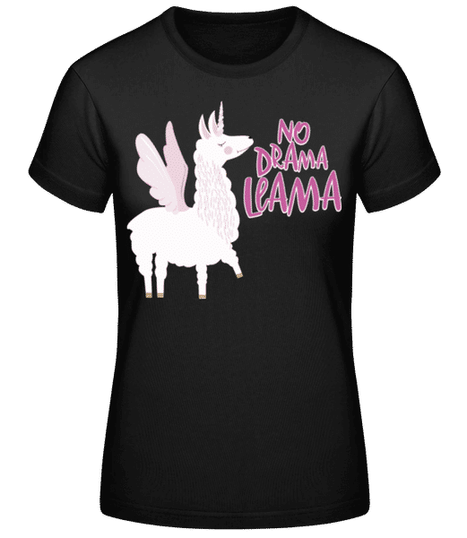 Aperçu: No Drama Lama - T-shirt standard Femme - Noir - Devant