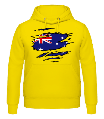 Ripped Flag Australia - Männer Hoodie - Gelb - Vorne