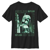 Star Wars - Book of Boba Fett - Boba Fett Punk Outlaw - Detské Tričko - Čierna - Predné