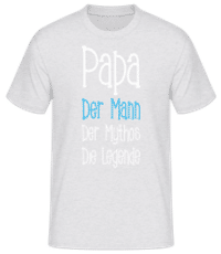 Papa Der Mythos Legende - Männer Basic T-Shirt - Grau meliert - Vorne