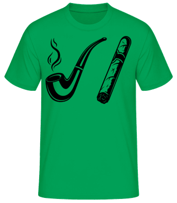 Trubka a doutníky - Pánské tričko B&C - Irish green - Napřed