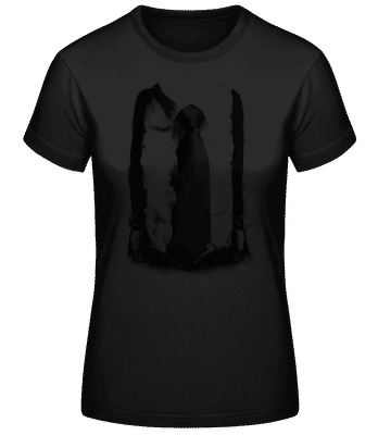 Suspenders And Tie - Women's Basic T-Shirt - Black - Front