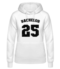 Bachelor 25 - Dámská mikina s kapucí - Bílá - Napřed