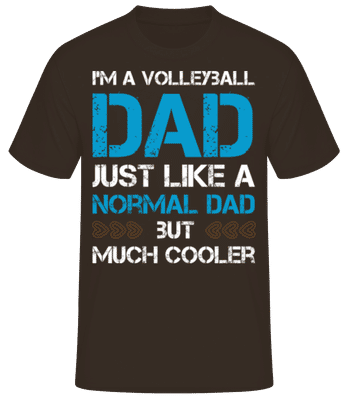 Volleyball Dad - Men's Basic T-Shirt - Brown - Front
