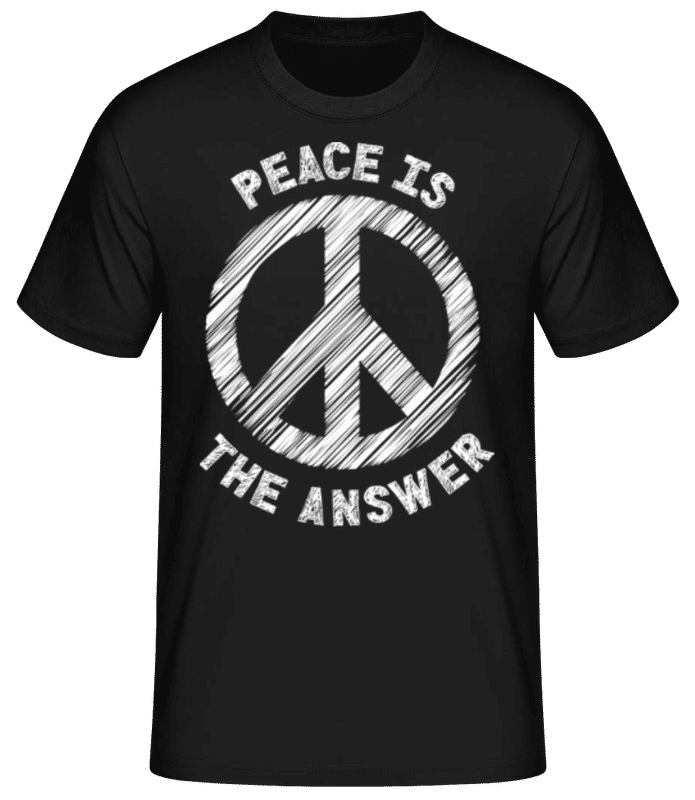 Vorschau: Peace Is The Answer - Männer Basic T-Shirt - Schwarz - Vorne