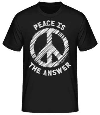 Peace Is The Answer - Männer Basic T-Shirt - Schwarz - Vorne