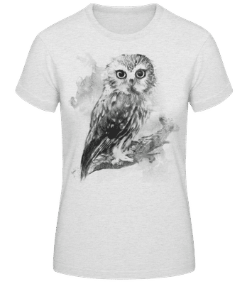 Picture Book Owl - Dámske basic tričko - Melírovo šedá - Predné