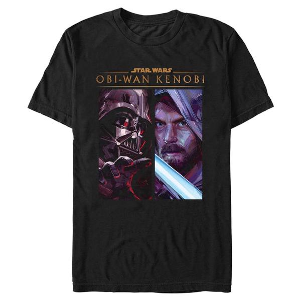 Aperçu: Star Wars - Obi-Wan Kenobi - Obi-Wan Kenobi & Darth Vader Kenobi Panels - Homme T-shirt - Noir - Devant