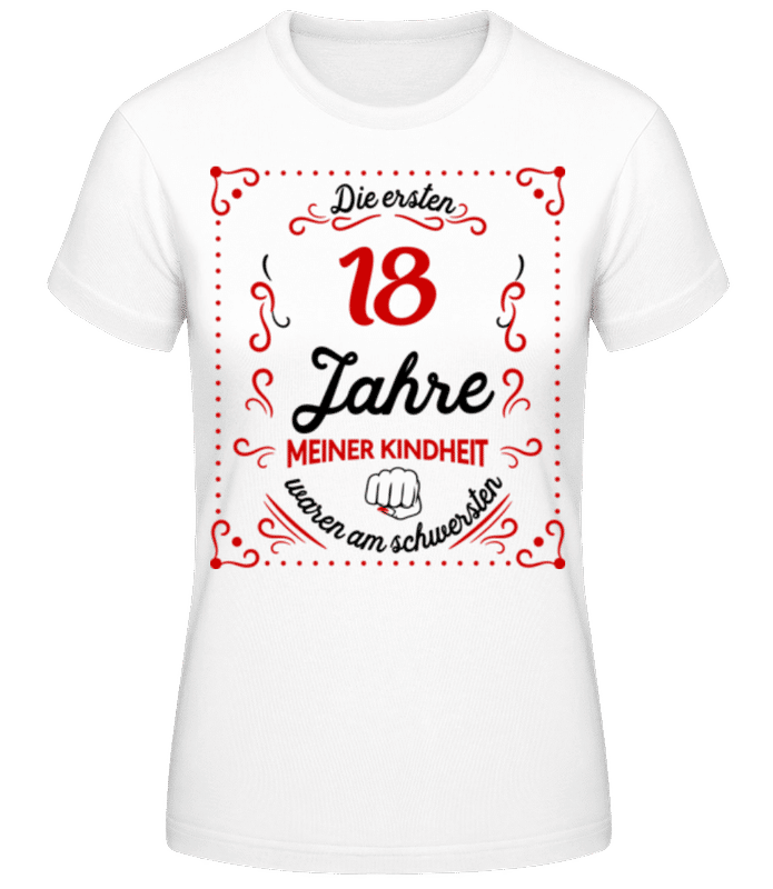 Vorschau: Die Ersten 18 Jahre - Frauen Basic T-Shirt - Weiß - Vorne