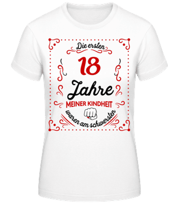 Die Ersten 18 Jahre - Frauen Basic T-Shirt - Weiß - Vorne