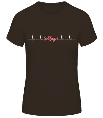 Schlager Heartbeat - Frauen Basic T-Shirt - Braun - Vorne