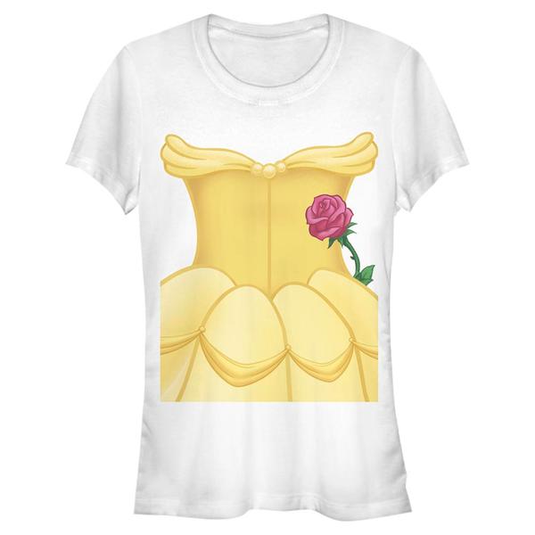 Aperçu: Disney - La Belle et la Bête - Belle Faux Costume - Femme T-shirt - Blanc - Devant
