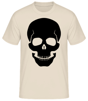 Skull Black - Männer Basic T-Shirt - Creme - Vorne