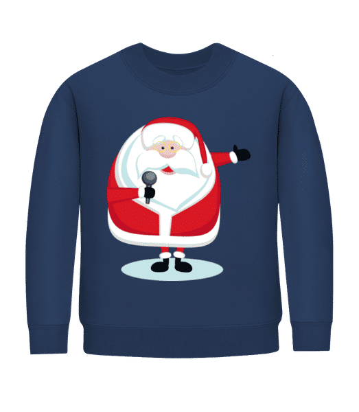 Aperçu: Chanter Le Père Noël - Sweatshirt Enfant - Bleu marine - Devant