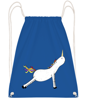 Licorne De Yoga Tendue - Sac à dos Drawstring - Bleu royal - Vorn