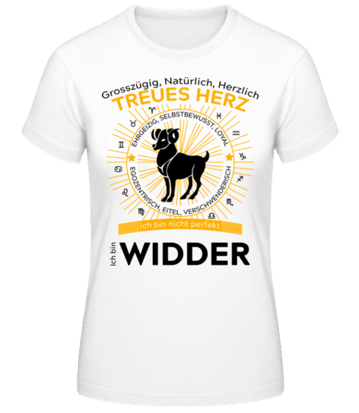 Vorschau: Sternzeichen Widder Orange - Frauen T-Shirt B&C - Weiß - Vorne