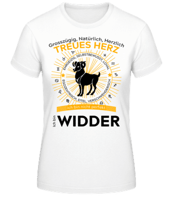 Sternzeichen Widder Orange - Frauen T-Shirt B&C - Weiß - Vorne