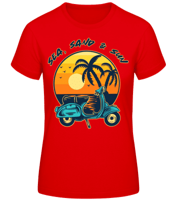 Sea Sand Sun - Dámske basic tričko - Červená - Predné