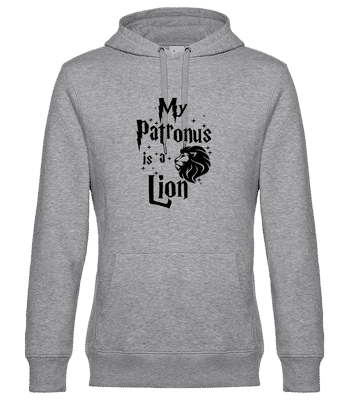 My Patronus Is A Lion - Sweat à capuche premium Unisexe - Gris chiné - Devant
