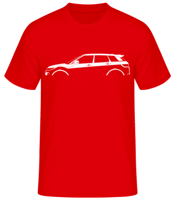 'Range Rover Evoque (2011)' Silhouette - Pánské basic tričko - Červená - Napřed