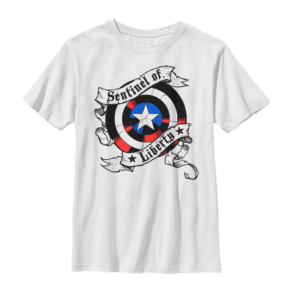 Aperçu: Marvel - Avengers - Captain America Sentinel Shield - Enfant T-shirt - Blanc - Devant