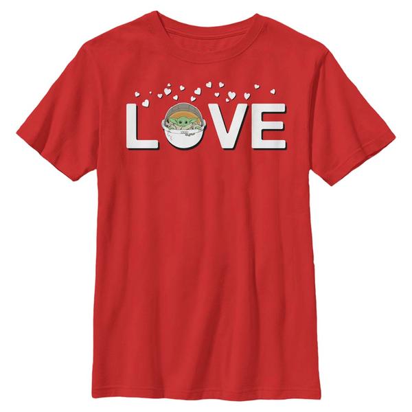 Aperçu: Star Wars - The Mandalorian - The Child Love With - Valentine's Day - Enfant T-shirt - Rouge - Devant