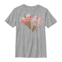 Disney - Mickey Mouse - Mickey & Minnie Mickey Minnie Cones - Detské Tričko - Melírovo šedá - Predné