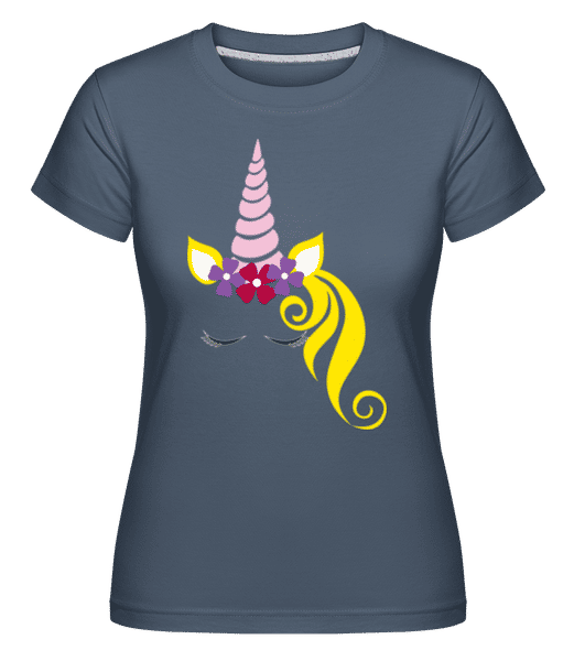 Preview: Sleeping Unicorn -  Shirtinator Women's T-Shirt - Denim - Front