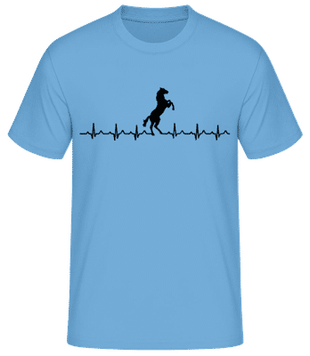 Horse Heartbeat - Camiseta básica para hombre - Azul claro - delante