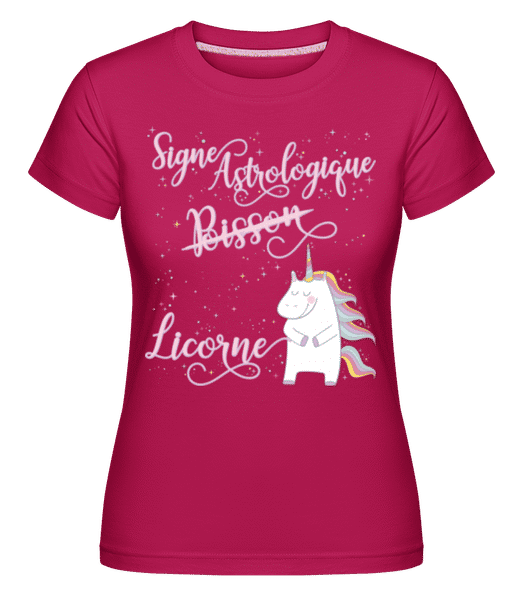 Aperçu: Signe Astrologique Licorne Poisson -  T-shirt Shirtinator femme - Magenta - Devant