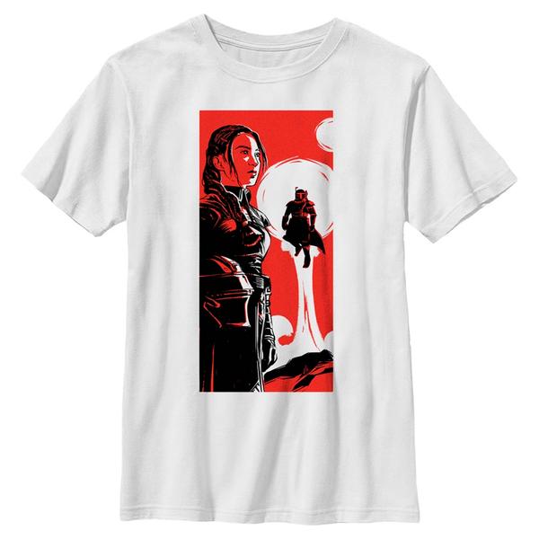 Aperçu: Star Wars - Book of Boba Fett - Boba Fett & Fennec Shand Fennec Boba Poster - Enfant T-shirt - Blanc - Devant