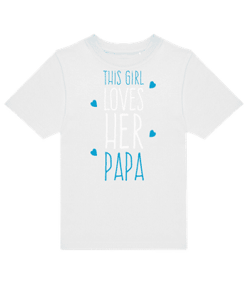 This Girl Loves Her Papa - Kids B&C T-Shirt - White - Front