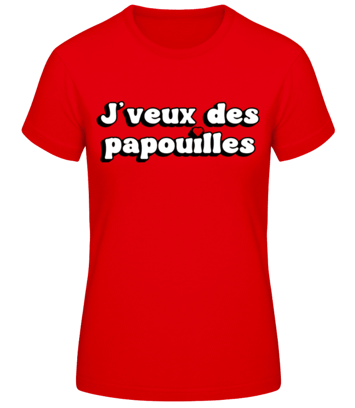 Aperçu: Je Veux Des Papouilles Saint Valentin - T-shirt standard Femme - Rouge - Devant