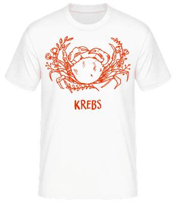 Kritzel Stil Sternzeichen Krebs - Männer Basic T-Shirt - Weiß - Vorne