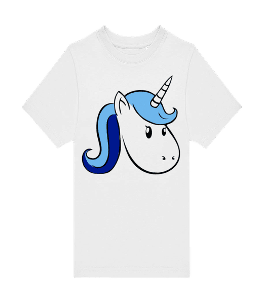 Aperçu: Tête de licorne bleue - T-shirt homme B&C - Blanc - Devant